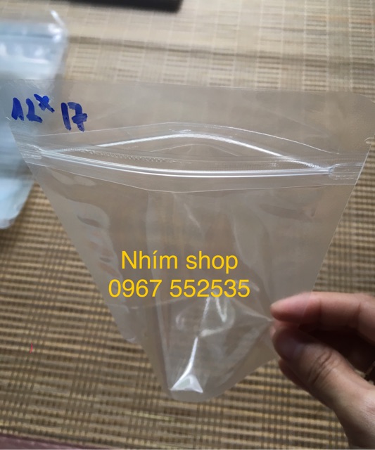 {1kg/size} Túi zip đáy đứng 2 mặt trong, đựng bột, trà, cafe, trái cây sấy...