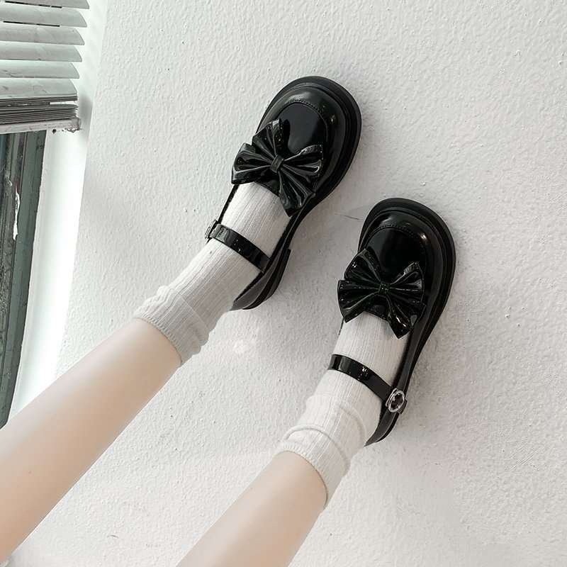 Giày Búp Bê Da Mũi Tròn Đế Bằng Phong Cách Retro Nhật Bản Thời Trang Xuân Hè Dành Cho Nữ S 2021