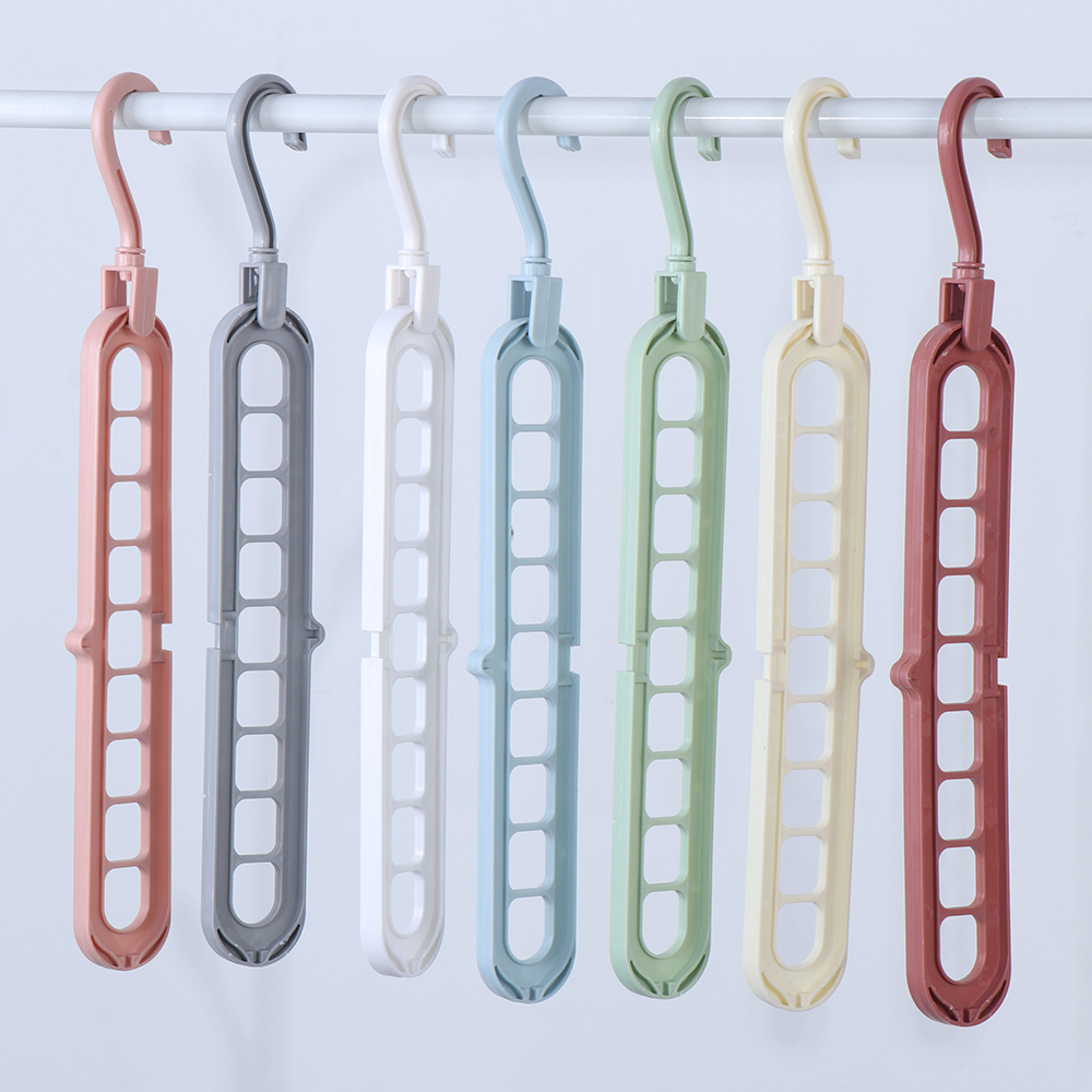 Thanh treo móc quần áo 9 Lỗ Có Thể Gấp Gọn 360 Độ Tiện Dụng° Móc Nhựa Treo Quần Áo Nhiều Màu Sắc
