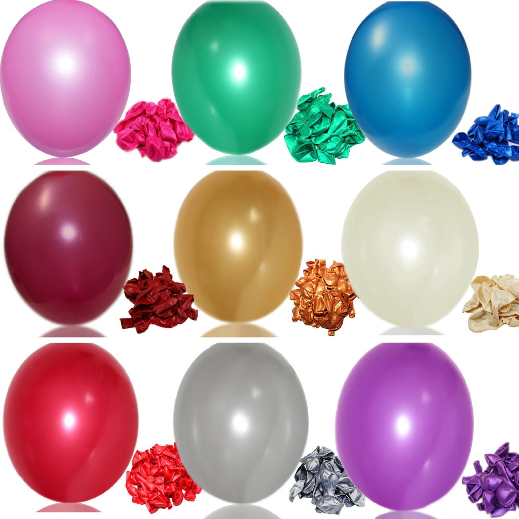 Bộ 20 / 50 / 100 Bong Bóng Latex Dày Nhiều Màu Sắc Dùng Trang Trí Tiệc Sinh Nhật / Đám Cưới