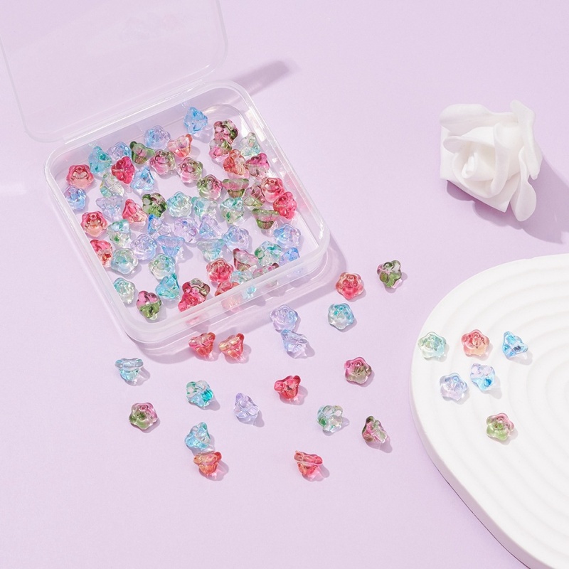 Hộp 80 Hạt Xâu Chuỗi 4 Màu Sắc Dùng Làm Trang Sức Thủ Công DIY