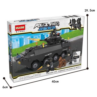 Đồ Chơi Lắp Ráp Mô Hình Xe Bọc Thép Cảnh Sát Đặc Nhiệm Cho Trẻ Trên 6 Tuổi