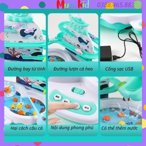Bộ đồ chơi câu cá tháp trượt cao cấp cho bé trai và bé gái 2 3 4 5 6 7 tuổi. Trò chơi vui nhộn cho trẻ em MUMKID15