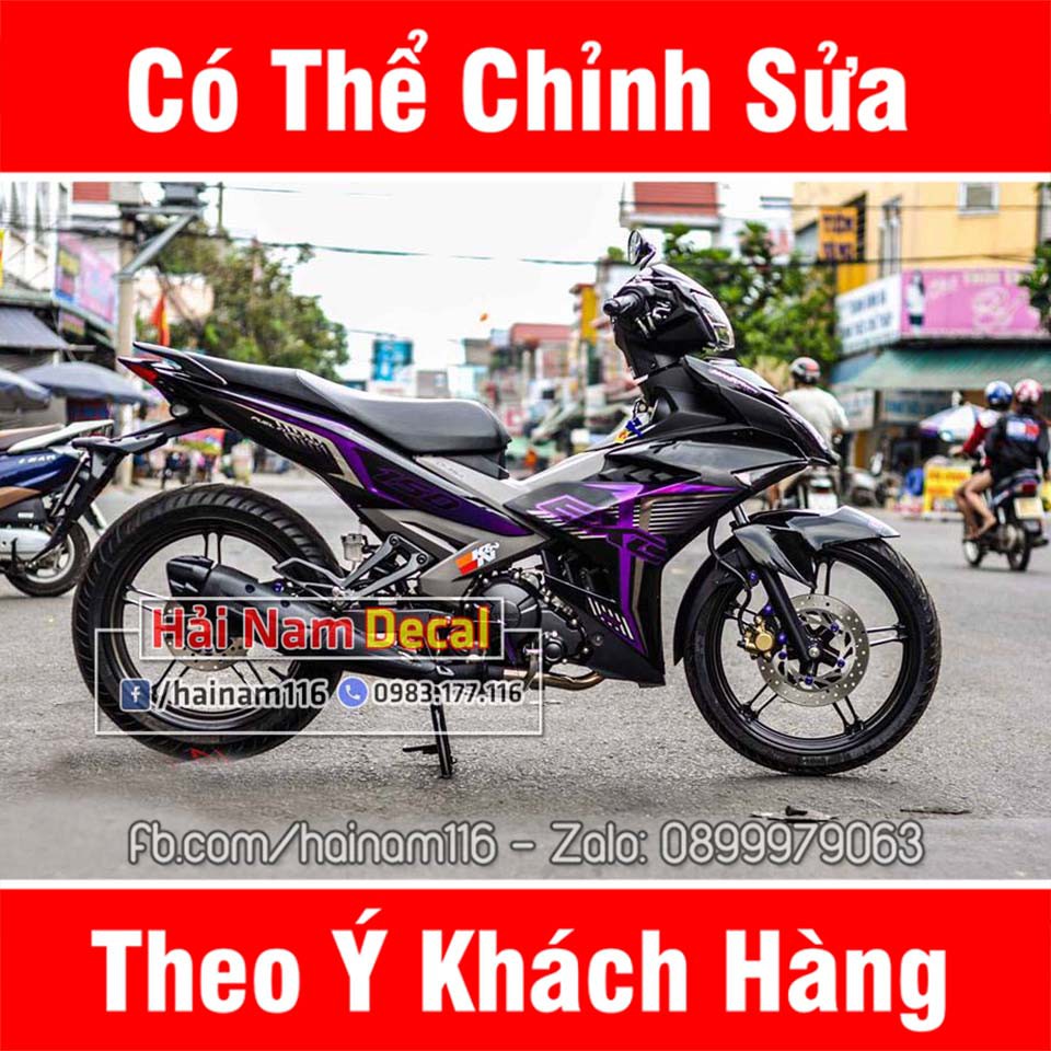 Tem Trùm Exciter 150 Đen Tím Mxking