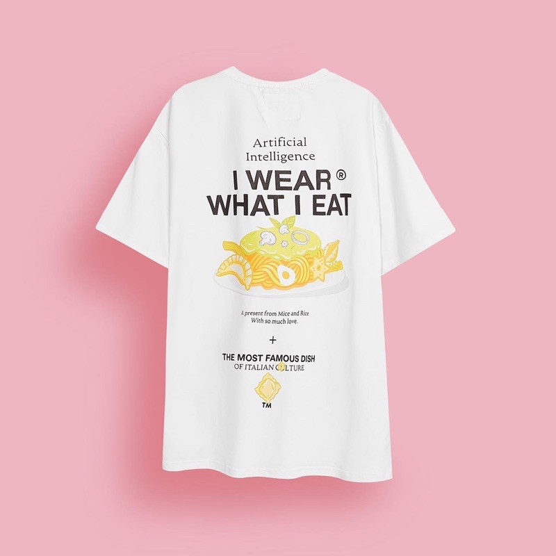 Áo thun Mice&amp;Rice You Pasta cotton 4 chiều