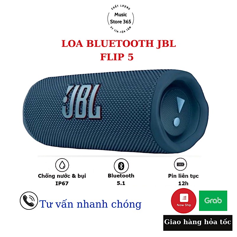 LOA BLUETOOTH FLIP 5 THIẾT KẾ NHỎ GỌN ÂM THANH SỐNG ĐỘNG CÓ SẠC PIN 3000 MAH+ KHE CẮM THẺ NHỚ