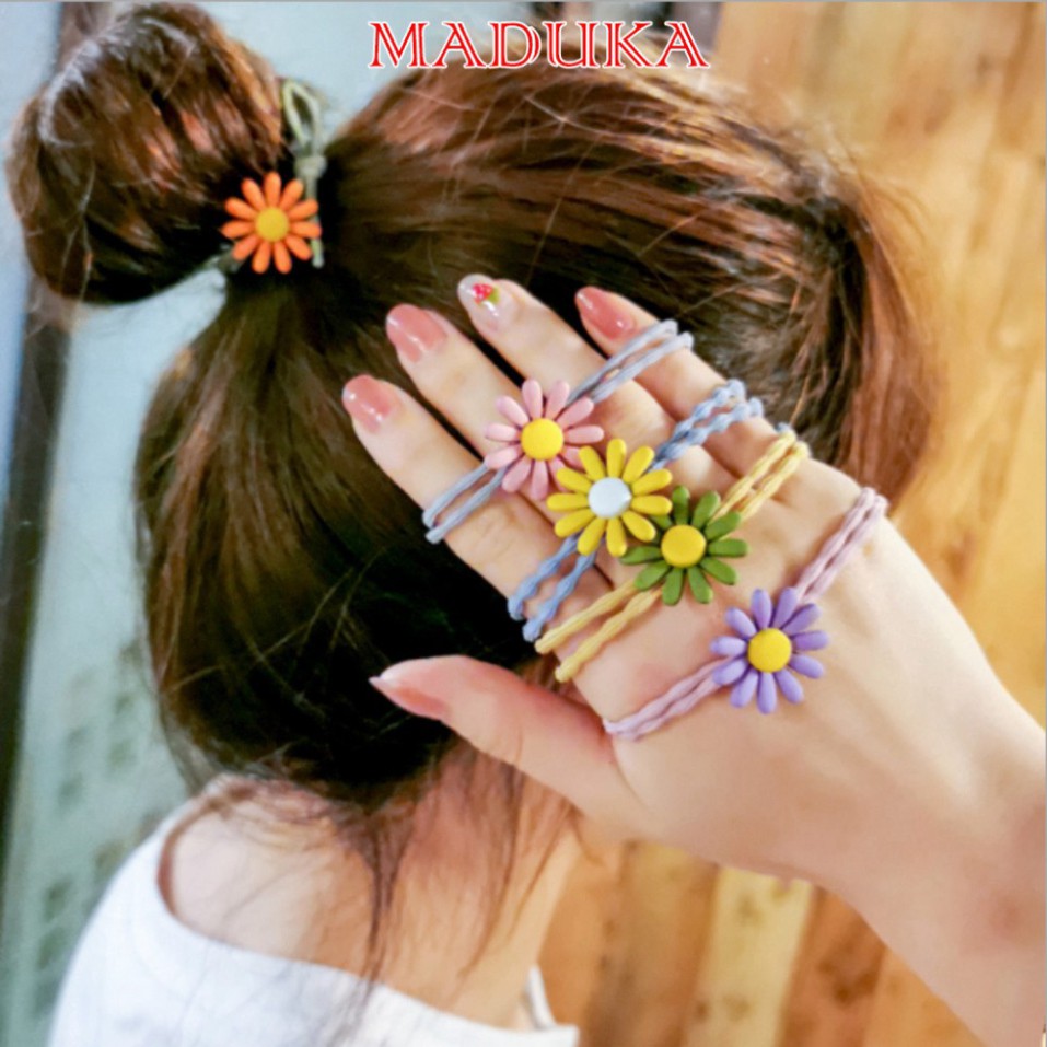 Dây Buộc Tóc Đính Mặt Hoa Cúc Xinh Xắn Cho Phái Đẹp