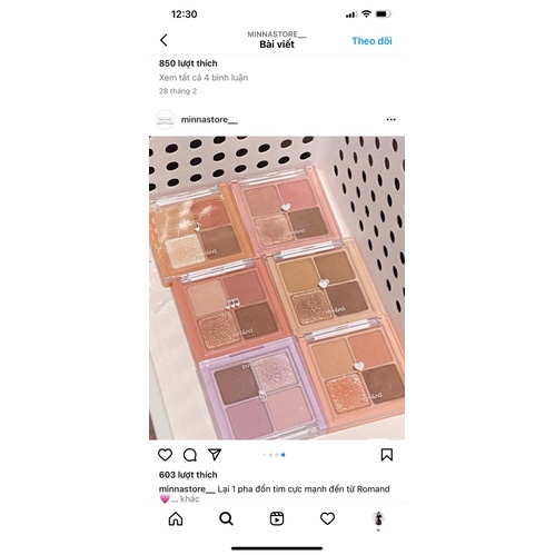 [FREE SHIP] Bảng Phấn Mắt 4 ô Romand Better Than Eyes
