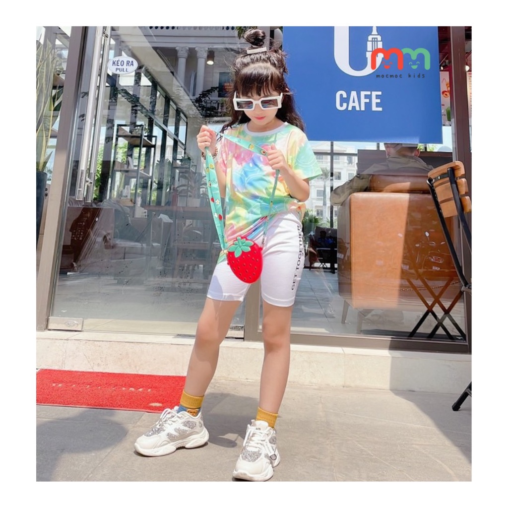 Đồ bộ bé gái áo thun form rộng phối quần legging ngố dễ thương, thun cotton mềm mịn co dãn size bé 9kg đến 52kg