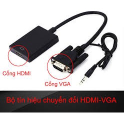 Cáp chuyển đổi VGA sang HDMI VS - hỗ trợ FullHD 1080P (đen)