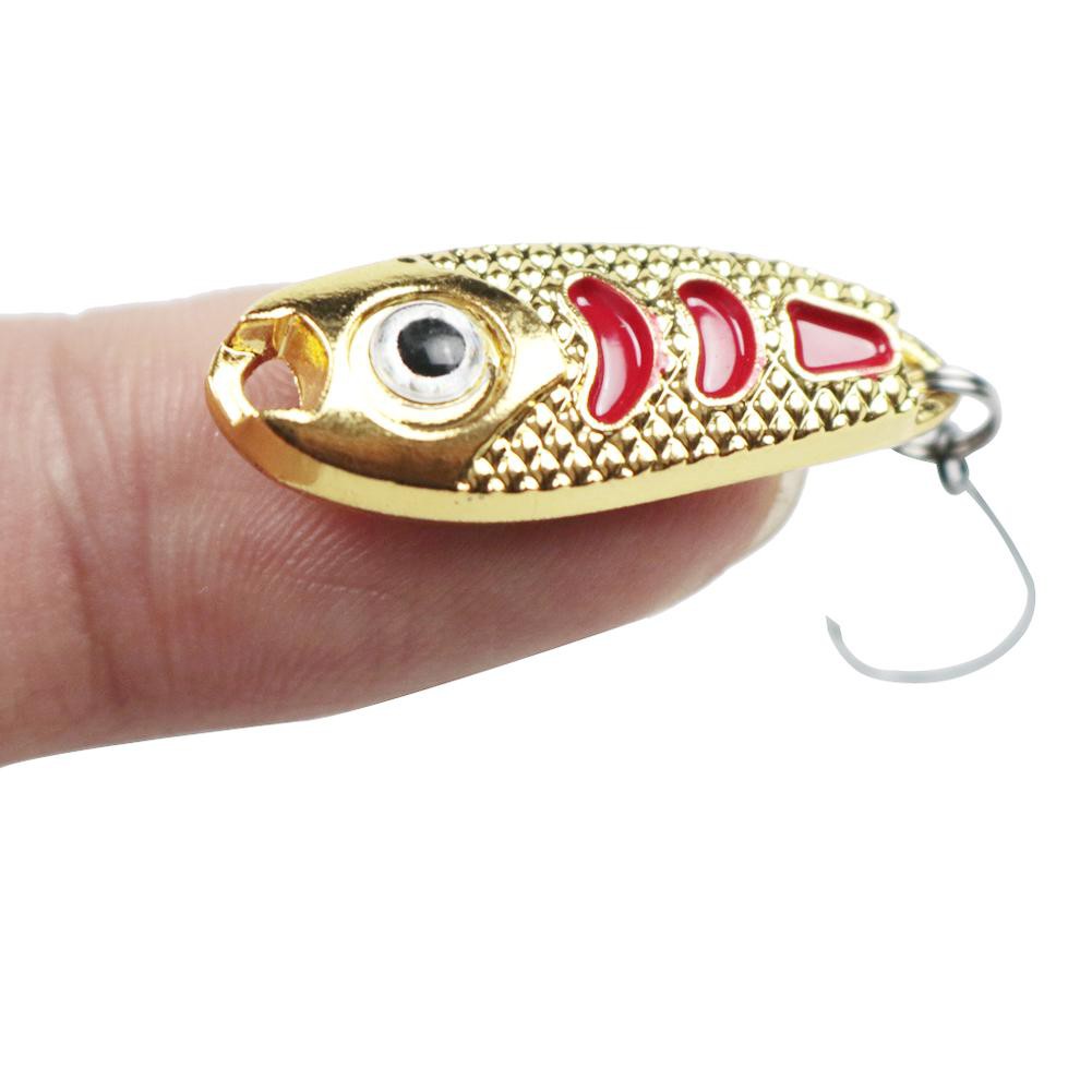 Metal Spoon Fishing Lure Spinner Sequins Paillette Hard Baits w/Single Hook