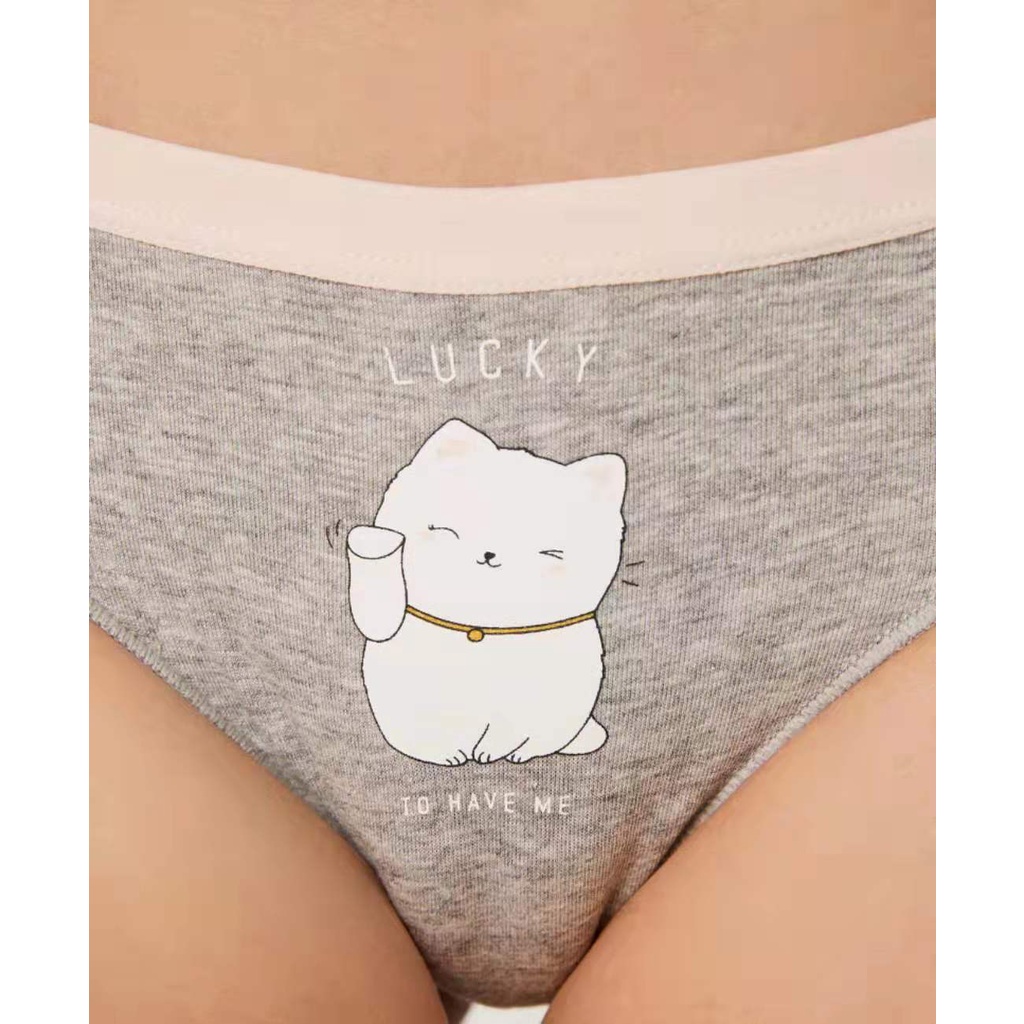 Set 3 Quần lót Xuất Dư Oyhso, Bộ đồ lót nữ cao cấp hàng xuất Mẫu Mèo Thần Tài