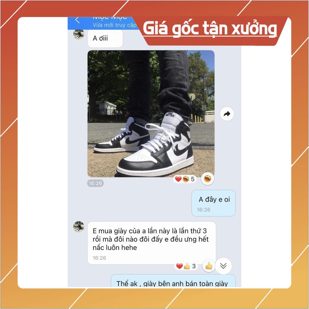 [FreeShip+ Hàng Xịn] Giày Jordan 1 panda đen trắng High, Giày JD1 Panda Cổ Cao Đen Trắng, Giày Da Bò Full Size