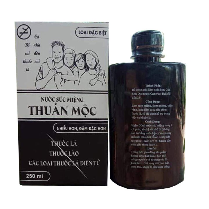 Nước súc miệng hỗ trợ Cai thuốc lá thuần mộc 250ml