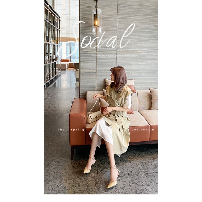 Giày Cao Gót Mũi Nhọn Thiết Kế Mới Thời Trang Mùa Xuân Hè 2022 Dành Cho Nữ