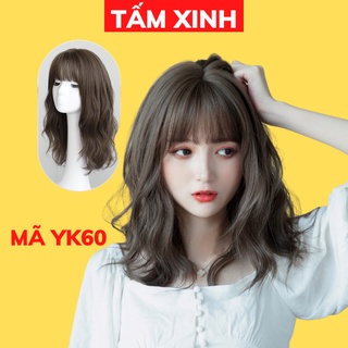 Bộ tóc giả cả đầu nữ đẹp dáng xoăn nhẹ dài 45cm - t906nl