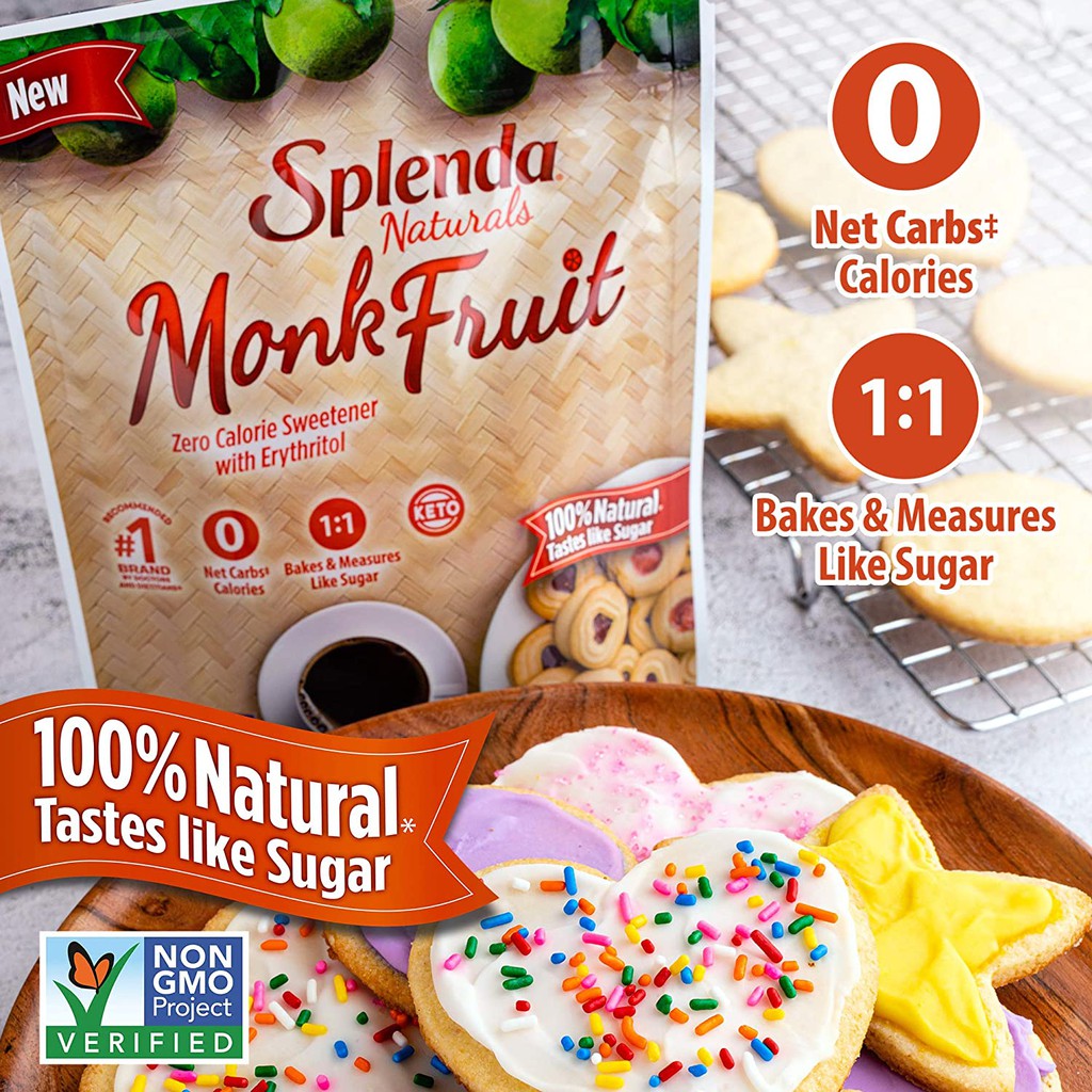 (Keto) Đường La Hán Quả Splenda Monkfruit Naturals 1,36kg của Mỹ