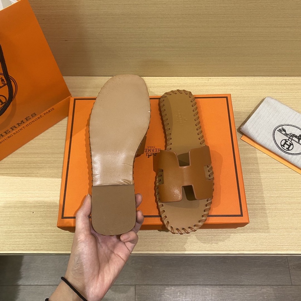 Hàng Có Sẵn Giày Lười Da Cừu Dệt Thủ Công Phong Cách HERME Mới Dành Cho Nữ MHS1 P37G