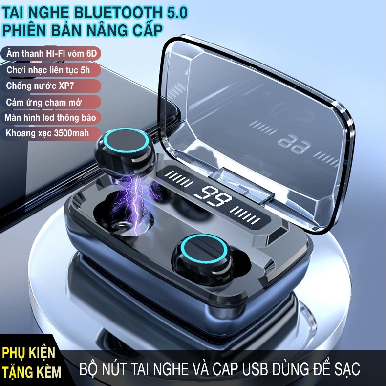 Tai nghe chơi TWS bluetooth X7 5.0 cảm ứng chạm chống nước IPX7 dung lượng pin dài