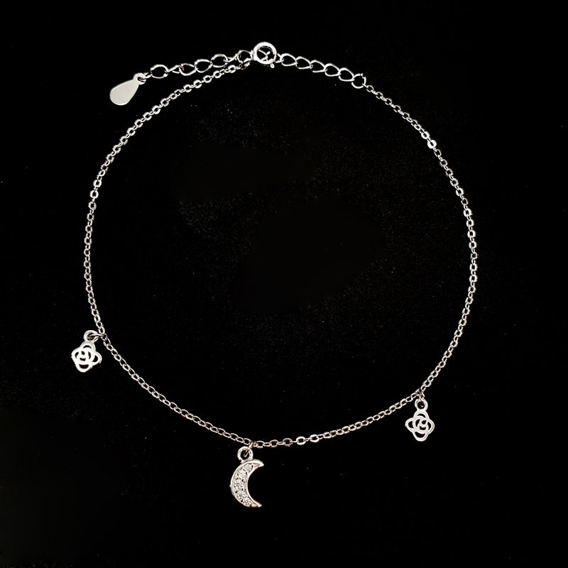 Lắc Chân Bạc Nữ Xinh Xắn Hình Trăng LC1771 - Bảo Ngọc Jewelry