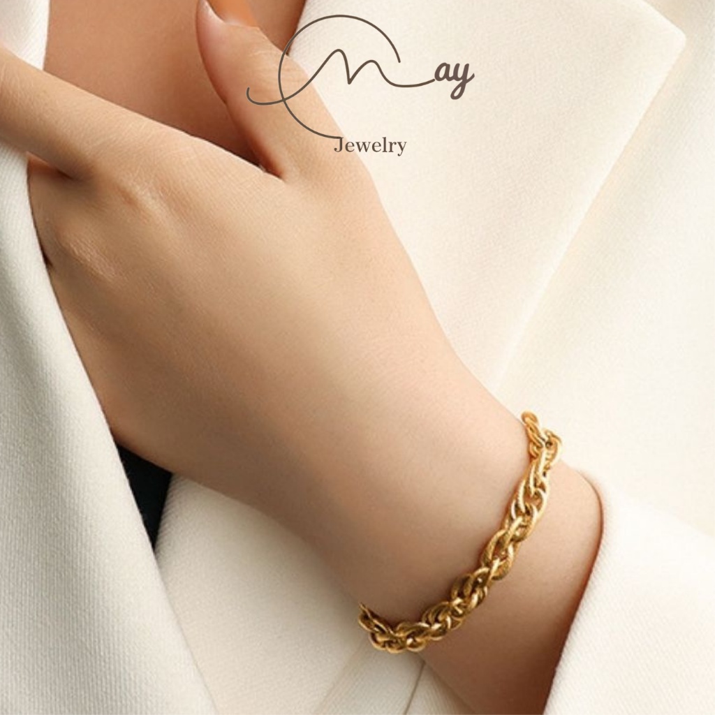 Vòng tay nữ nam cá tính vintage unisex bạc 925 cặp đôi đẹp May Jewelry20 MJ052