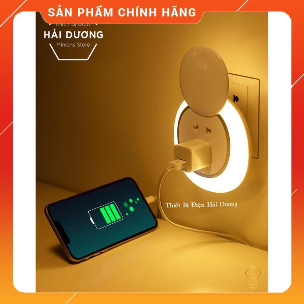 Đèn ngủ kiêm ổ cắm điện cảm biến ánh sáng OD-2171 - Điều khiển từ xa - Tăng giảm ánh sáng - Tặng 1 phích chuyển đổi