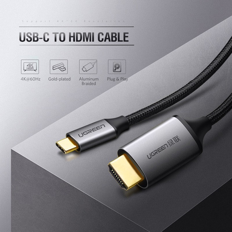Cáp USB Type C to HDMI Ugreen 50570 1,5m hỗ trợ 3D, 4K