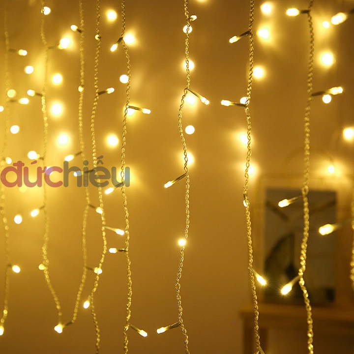 Dây đèn LED rèm 8m 40 sợi, dây đèn chớp tắt, đèn trang trí noel