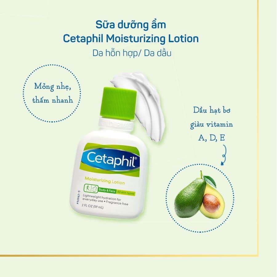 Kem dưỡng ẩm dịu nhẹ cho mọi loại da kể cả da nhạy cảm Cetaphil Moisturizing Lotion 59ml