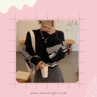 Áo len croptop hoạ tiết kẻ