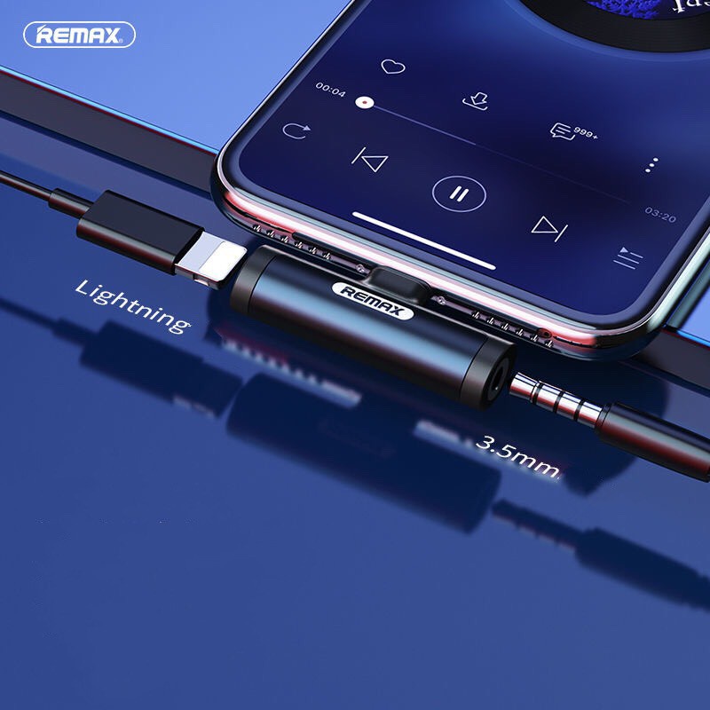 Jack chuyển đổi tai nghe từ iphone sang 3.5 hỗ trợ vừa nghe vừa sạc LA03i chính hãng Remax