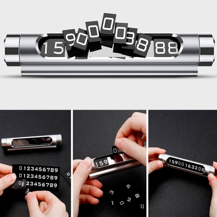 Bảng ghi số điện thoại cao cấp vỏ kim loại trên oto Baseus Acnum 01 - Biển báo số điện thoại ô tô xe hơi - vienthonghn | BigBuy360 - bigbuy360.vn