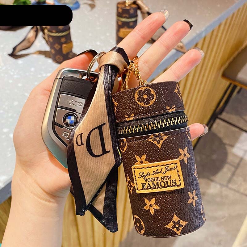 Túi nhỏ đựng son môi mini phong cách retro có móc khóa