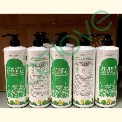 Cặp dầu gội hấp Ecolove phục hồi, giúp tóc mềm mượt, sạch gàu 1000ml/chai