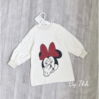 VB276 - VÁY NỈ BÉ MÀU BE MICKEY NƠ ĐỎ
