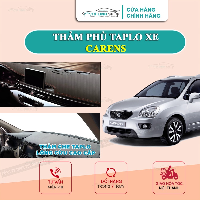 [Mã LIFEAUMAY giảm 10% tối đa 30k đơn 150k] Thảm taplo KIA CARENS bằng lông Cừu 3 lớp hoặc Da Cacbon