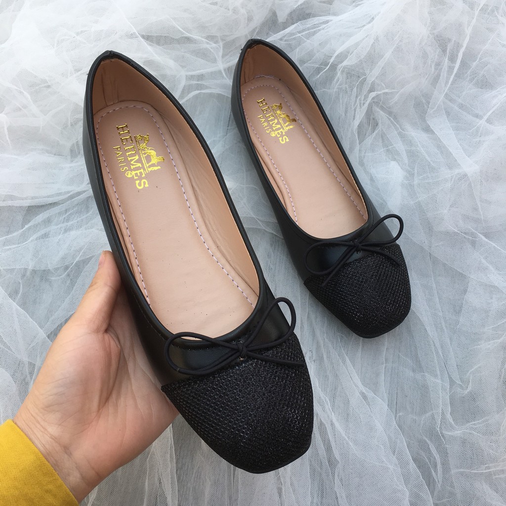 Giày nữ kiểu dáng búp bê đế bệt đính NƠ ẤU nhỏ nhắn xinh | BigBuy360 - bigbuy360.vn