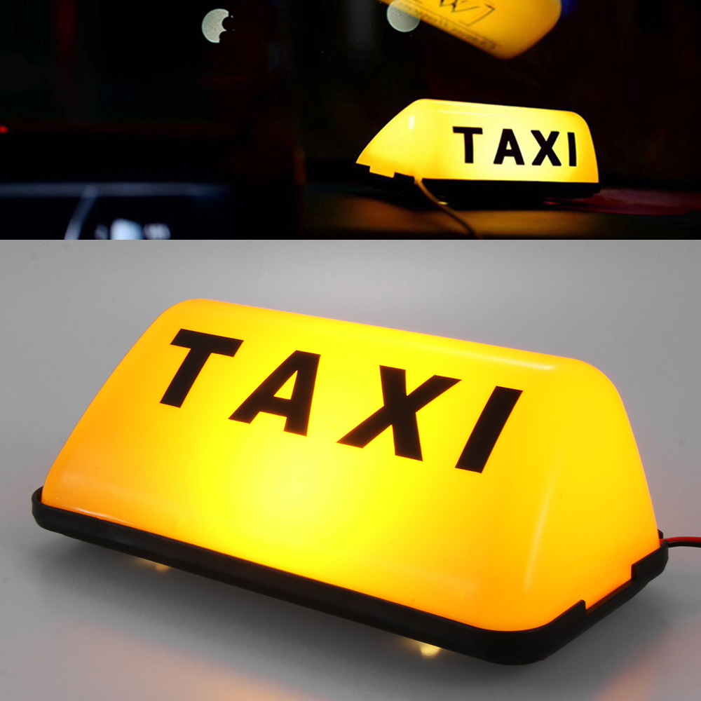 Bảng Hiệu Gắn Nóc Xe Hơi Tự Dính 12v Taxi Màu Vàng Mới