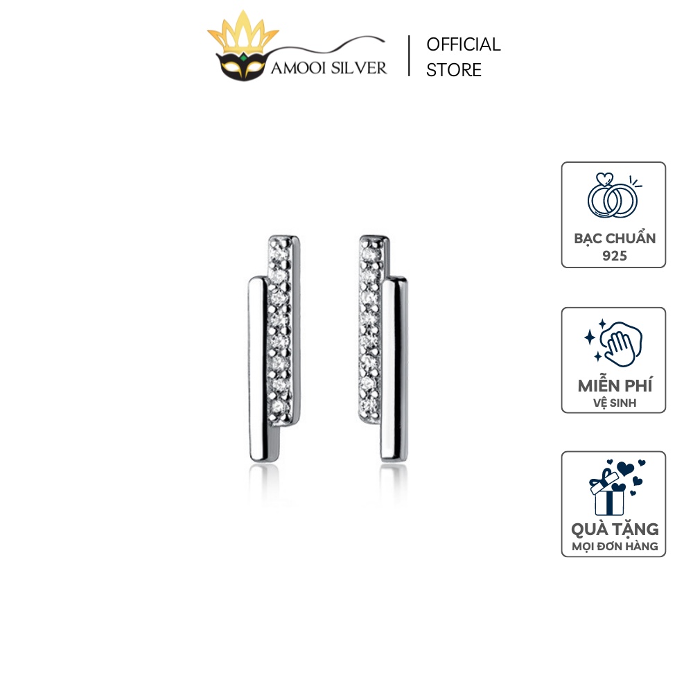 Bông tai bạc S925 tia chớp - Amooi Silver AB176