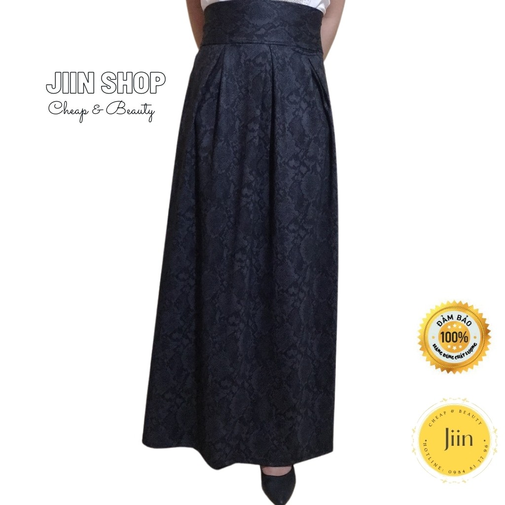 Chân váy chống nắng nữ, quây váy xòe cạp cao, chất vải lạnh cao cấp by Jiin shop