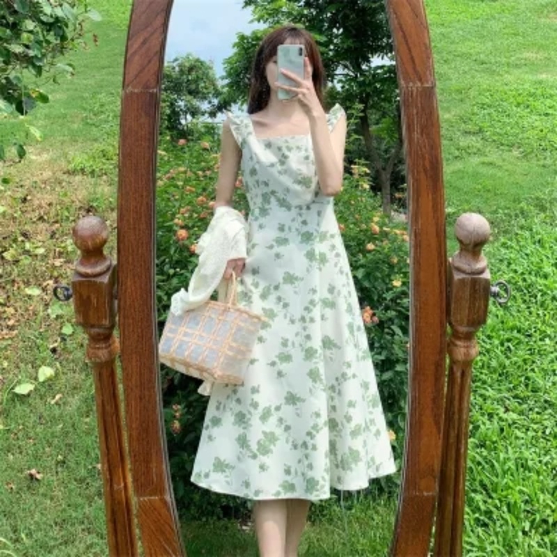 Đầm Perty in hoa thiết kế mới thời trang hè xinh xắn cho nữ