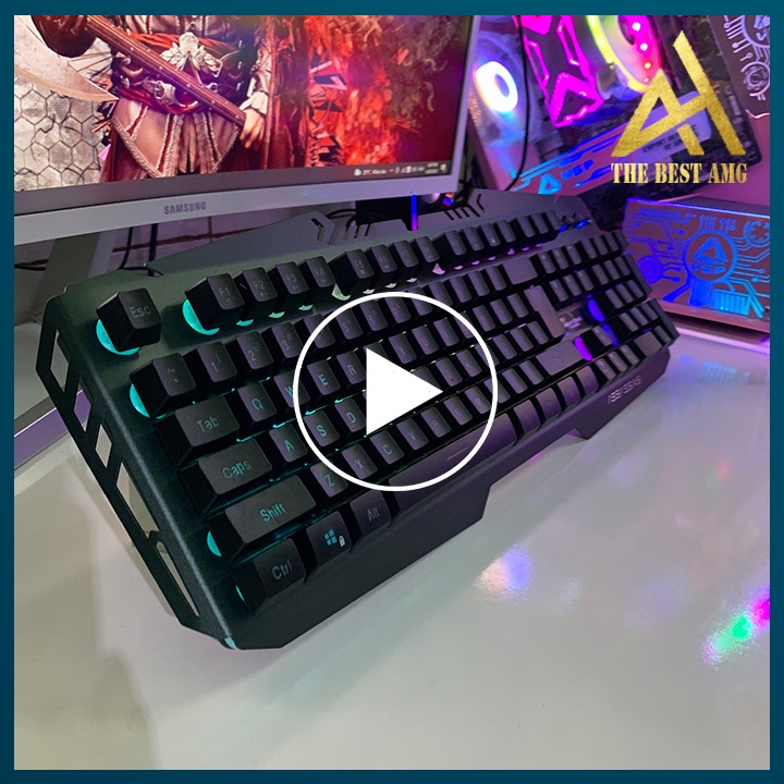 Bàn Phím Máy Tính Gaming Led RGB ASSASSINS AK8000 Bàn Phím Có Dây Gỉa Cơ Chơi Game Thiết Kế Độc Đáo