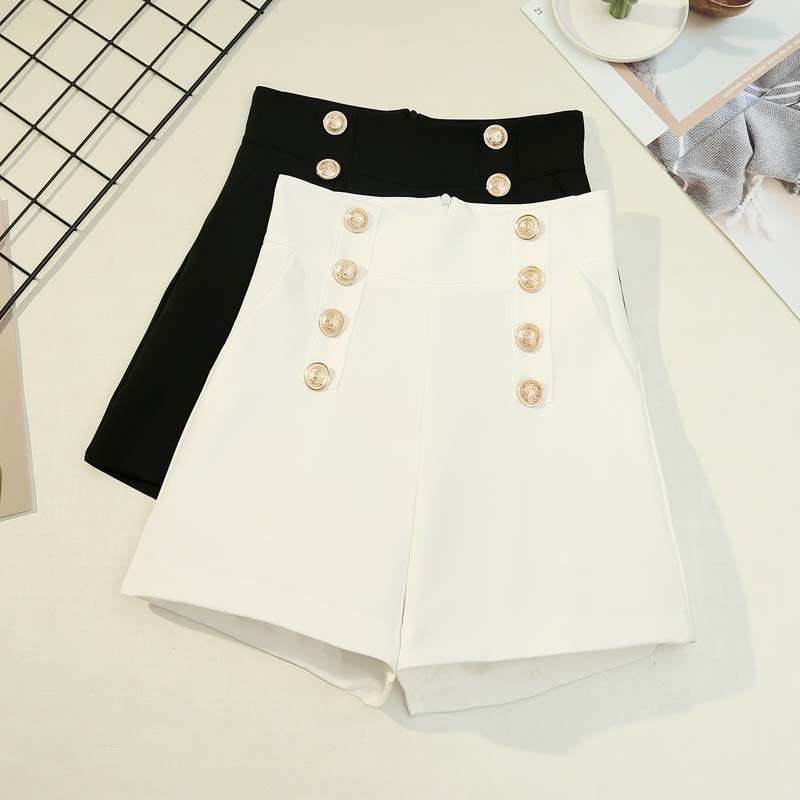 Quần short nữ cạp cao đính cúc thời trang Cao Cấp