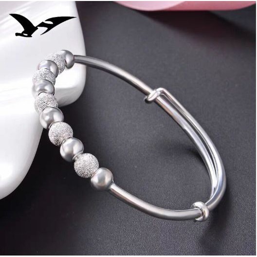 Vòng Tay Nữ hạt Chuyển Mạ Bạc Cao cấp
