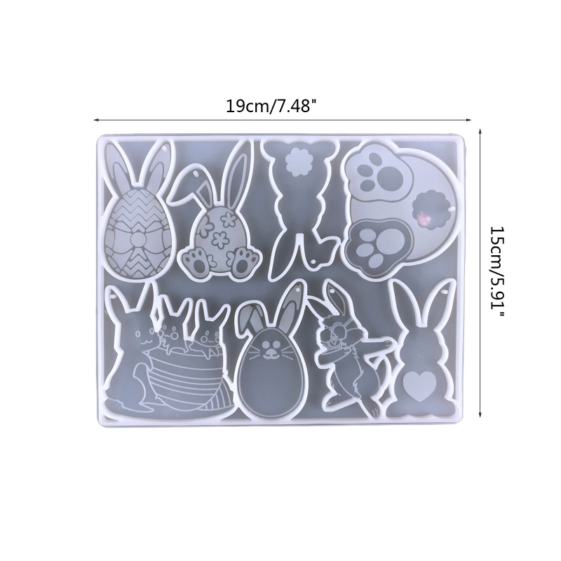 Khuôn Silicon Làm Trứng Phục Sinh Thủ Công Hình Thỏ Hoạt Hình