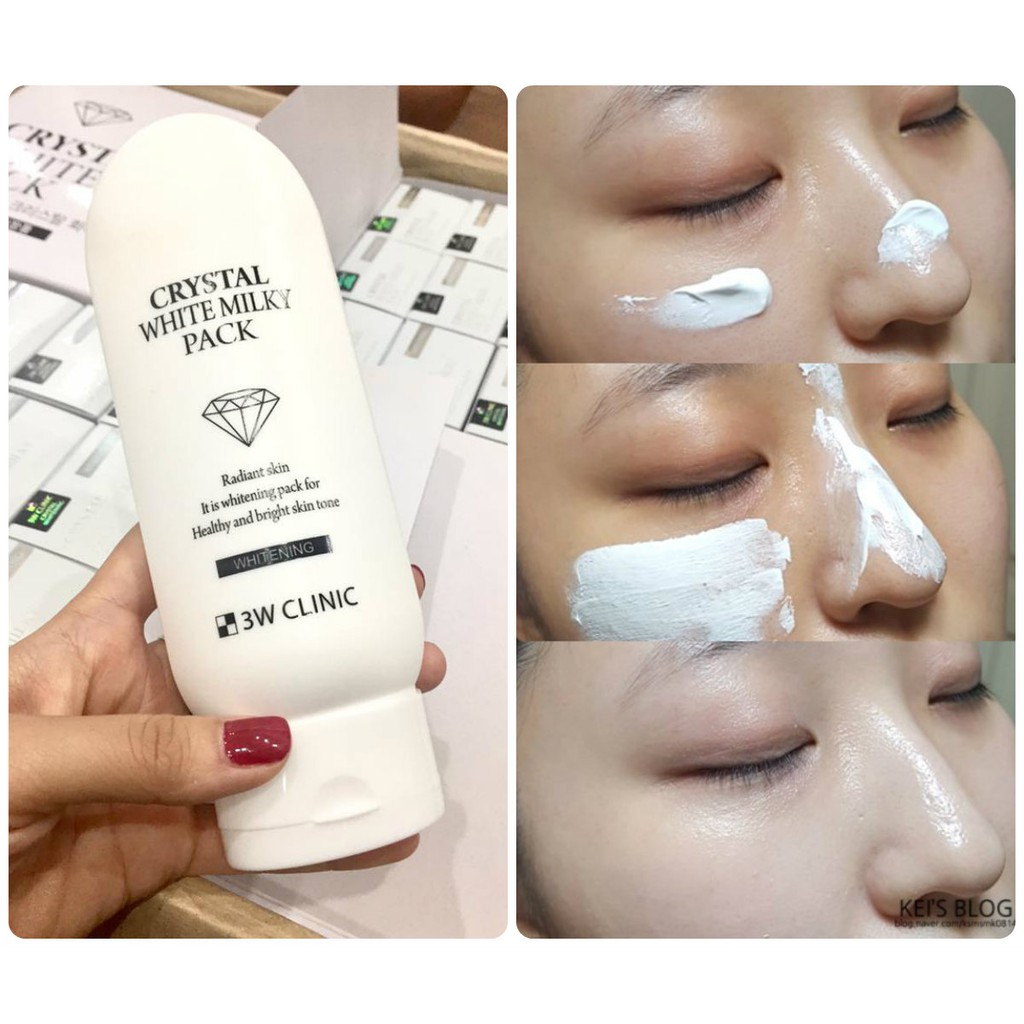 [Hàng Nhập Khẩu] Kem dưỡng trắng da bật tông 3W Clinic Crystal White Milky Pack - Hàn Quốc 200ml - [Chính Hãng]