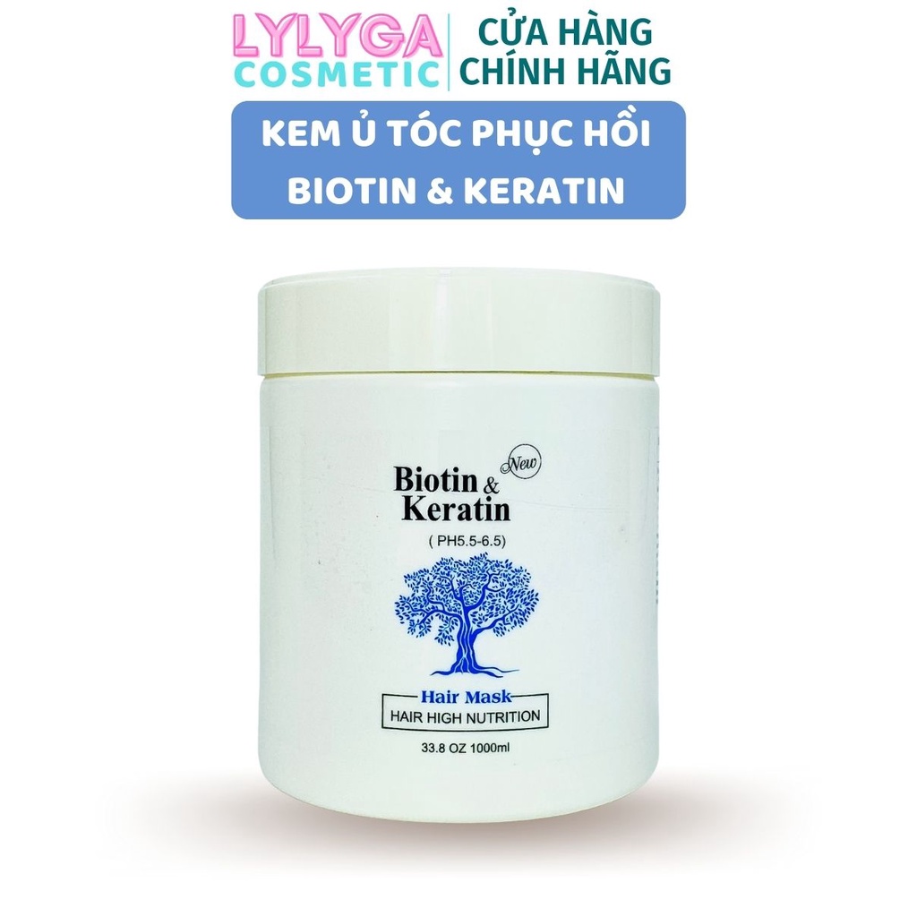 Kem ủ tóc BIOTIN KERATIN 1000ML Hair mask Mặt nạ tóc Ủ hấp tóc cung cấp BIOTIN KERATIN chăm sóc tóc tại nhà UT14