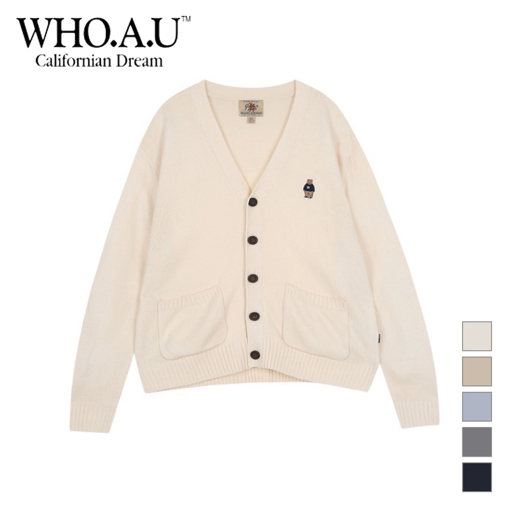 Áo len cardigan WHOAU WHCKC1101U Steve cổ chữ V tùy chọn màu sắc Bill Hàn