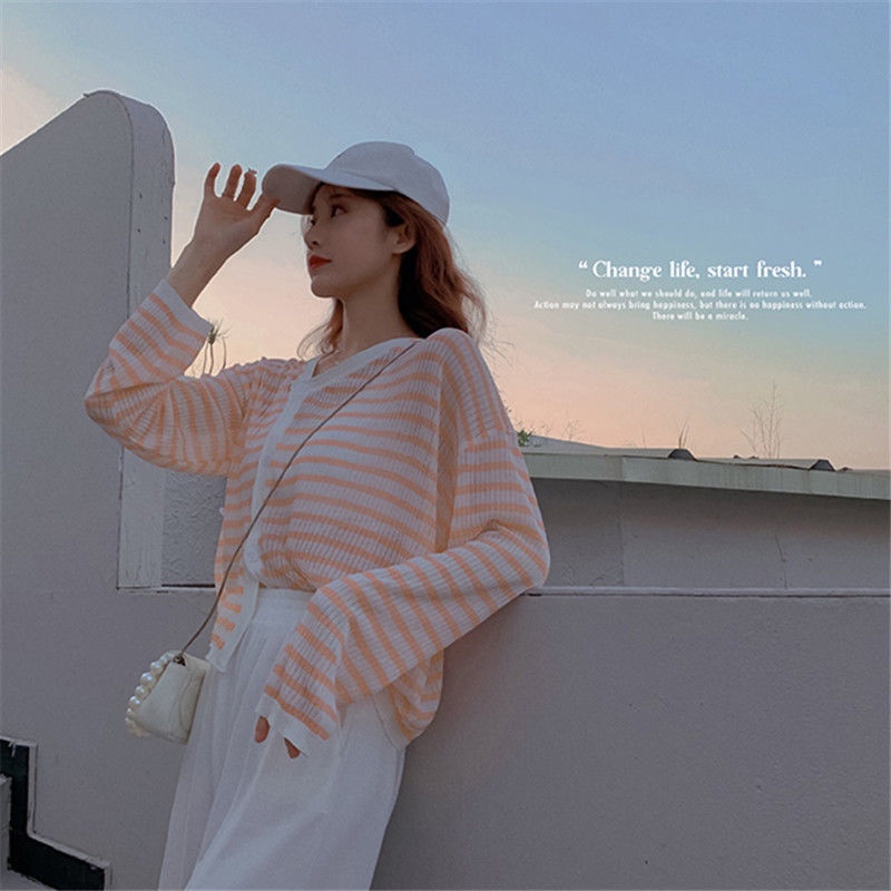 Áo cardigan IELGY dệt kim mỏng cài nút chống nắng thời trang cho nữ