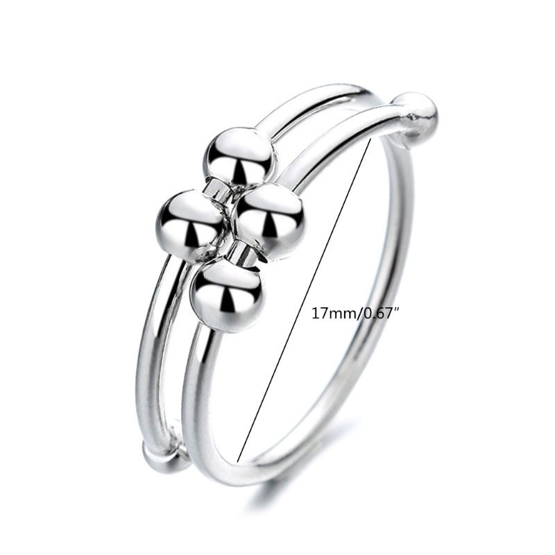 Nhẫn dạng mở đính hạt xoay được giải tỏa áp lực và lo lắng một cuộn dây đơn giản cho nữ